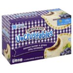 Smucker's Uncrustables, Peanut Butter & Grape Jelly Sandwich, 18 ct