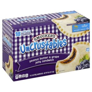 Smucker's Uncrustables, Peanut Butter & Grape Jelly Sandwich, 18 ct