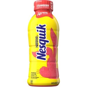 Nesquik Low-Fat Milk, Strawberry, 14 fl oz, 12 ct
