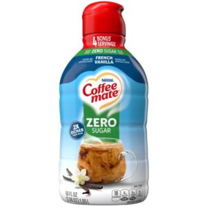 Coffee-mate Liquid Coffee Creamer, Non-Dairy, Zero Sugar, French Vanilla, 66 fl oz