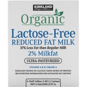 Kirkland Signature Organic Lactose-Free 2% Reduced Fat Milk, Half Gallon, 4 ct