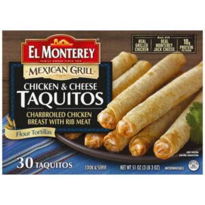 El Monterey Mexican Grill Taquitos, Chicken & Cheese, 51 oz, 30 ct