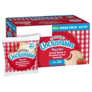 Smucker's Uncrustables, Peanut Butter & Strawberry Jam Sandwich, 2.4 oz, 24 ct
