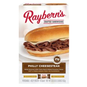 Raybern's Crafted Philly Cheesesteak Sandwich, 5.6 oz, 6 ct