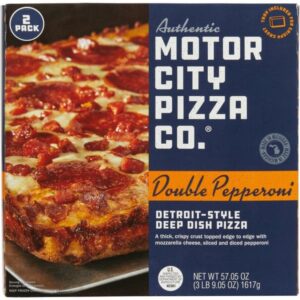 Authentic Motor City Pizza Co Detroit-Style Deep Dish Pizza, Double Pepperoni, 2 ct