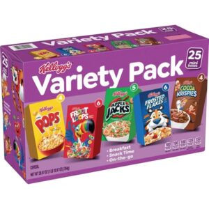 Kellogg's Cereal Mini Boxes, Variety Pack, 25 ct
