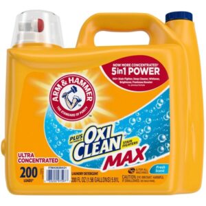 Arm & Hammer Liquid Laundry Detergent, Plus OXI Clean Max, Ultra Concentrated, HE Compatible, Fresh