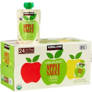 Kirkland Signature Organic Applesauce Pouch, 3.17 oz, 24 ct