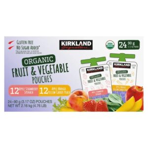 Kirkland Signature Organic Fruit & Vegetable Pouches, Variety Pack, 3.17 oz, 24 ct