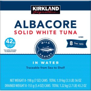 Kirkland Signature Albacore Solid White Tuna in Water, 7 oz, 8 ct