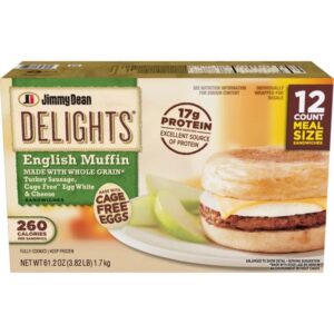 Jimmy Dean Delights English Muffin, Turkey Sausage, Egg White & Cheese, 12 ct