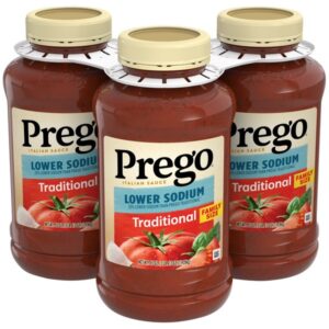 Prego Pasta Sauce, Traditional Lower Sodium, 45 oz, 3 ct