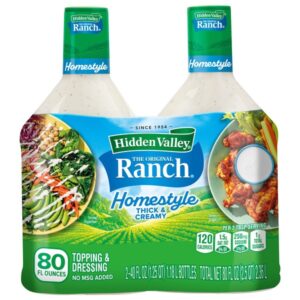 Hidden Valley Ranch Homestyle Dressing and Topping, 40 fl oz, 2 ct