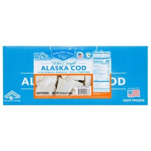 Alaskan Leader Seafood Alaska Cod, Wild Caught, Boneless Skinless, 10 lbs