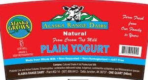 Alaska Range Dairy Plain Yogurt 32 oz