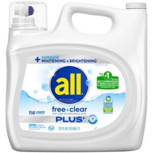 All Liquid Laundry Detergent – Free Clear Plus, Unscented, 237 fl oz