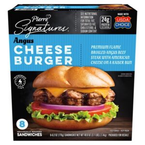 Pierre Signatures Angus Cheeseburger, 6.2 oz, 8 ct