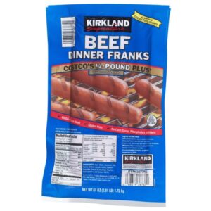 Kirkland Signature Beef Dinner Franks, Costco's 1/4 lb Plus, 14 Links, 3.81 lbs