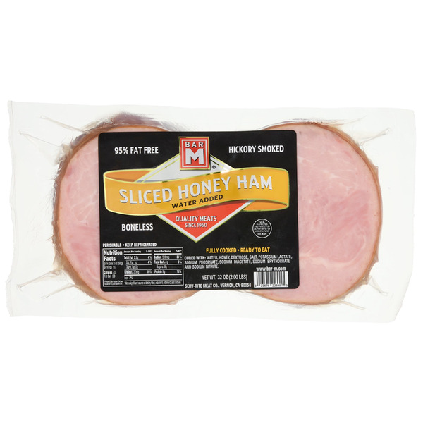 Bar M Honey Ham, Sliced, Boneless, Hickory Smoked, 2 lbs